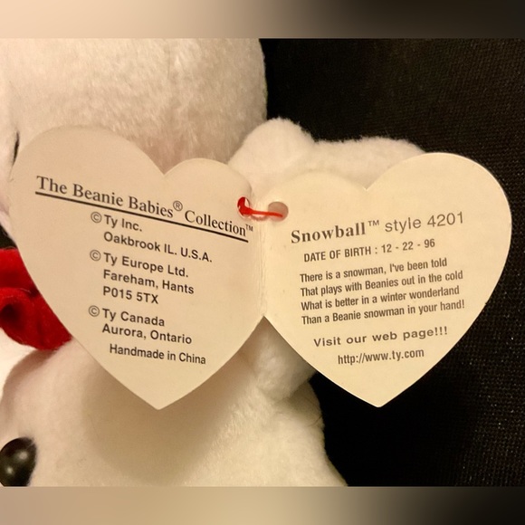 Ty 1997 Teddy & Snowball pair of beanie babies holiday Christmas - Picture 7 of 7